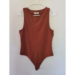 Aritzia Babaton Bodysuit Sleeveless Tank Top Rust‎ Brown Stretch Size S #6